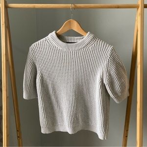 French Connection Luna Waffle Knit Short-Sleeve Sweater